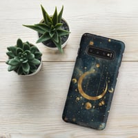 Image 3 of Blue and Gold Celestial Moons Design Tough Case for Samsung®