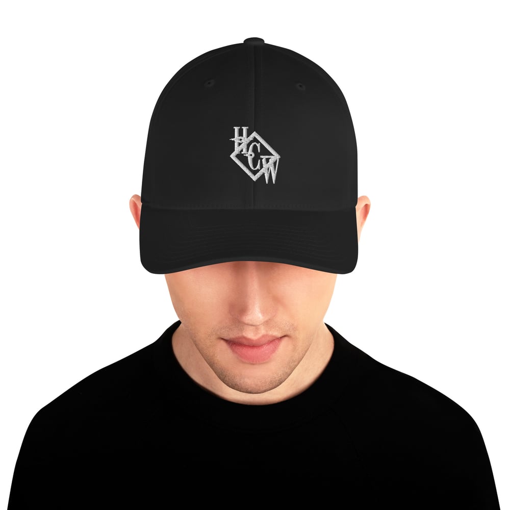 Embroidered acronym logo Flexfit hat