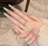 Image 2 of 10pcs Long Ballerina Almond False Nail Tips Handmade
