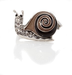 Image of Spiral chic. Two finger Swarovski crystal Deco snail ring
