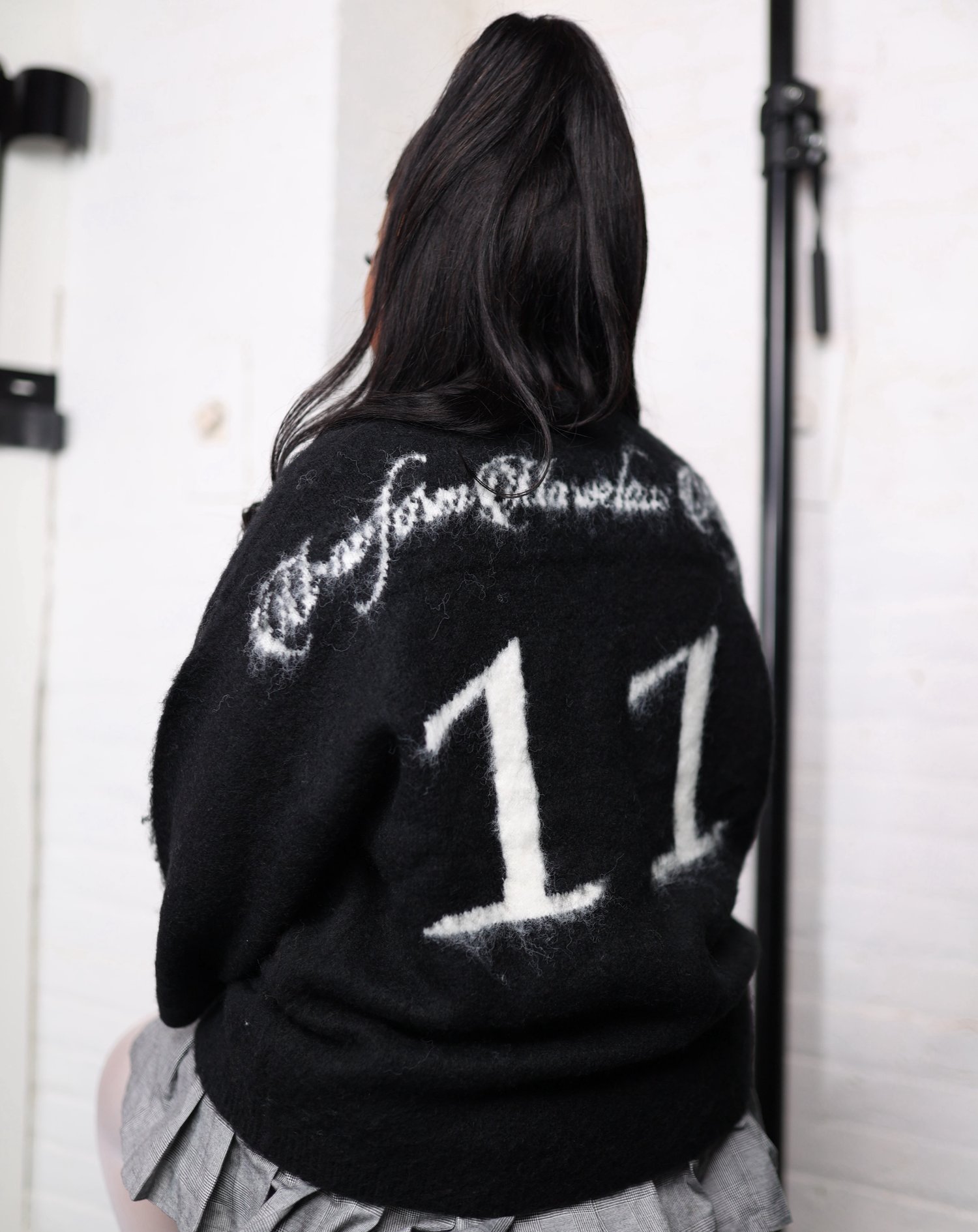 Image of Black "11" Mohair Jersey