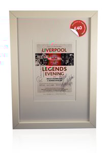 Image of Liverpool Legends signed and framed event flyer