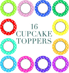 Image of Set of 16 Cupcake Toppers
