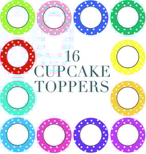 Image of Set of 16 Cupcake Toppers