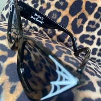 Image 5 of Miss Betty D X Deadly Bombshell- Web Black Cat Eye Sunglasses 