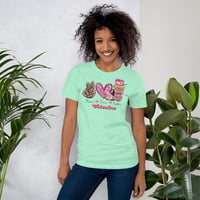 Image 2 of Peace, Love and Coffee Valentine Unisex t-shirt