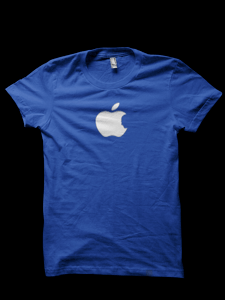 Image of Steve Jobs silhouette Blue T-shirt