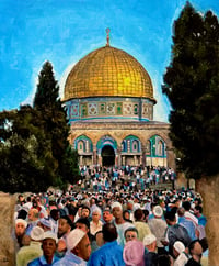 Image 1 of Finding Khidr in Jerusalem original oil painting 