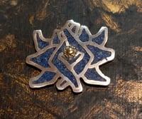 Image 1 of 1/1 Lapis/natural gold set in 96% silver pendant