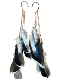 Image 1 of Deadly Drift Feather Cuff Earrings 