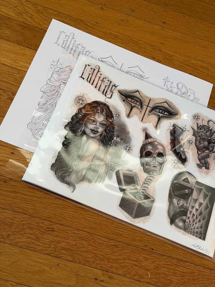 Image of Flash set 5 prints, including line work prints