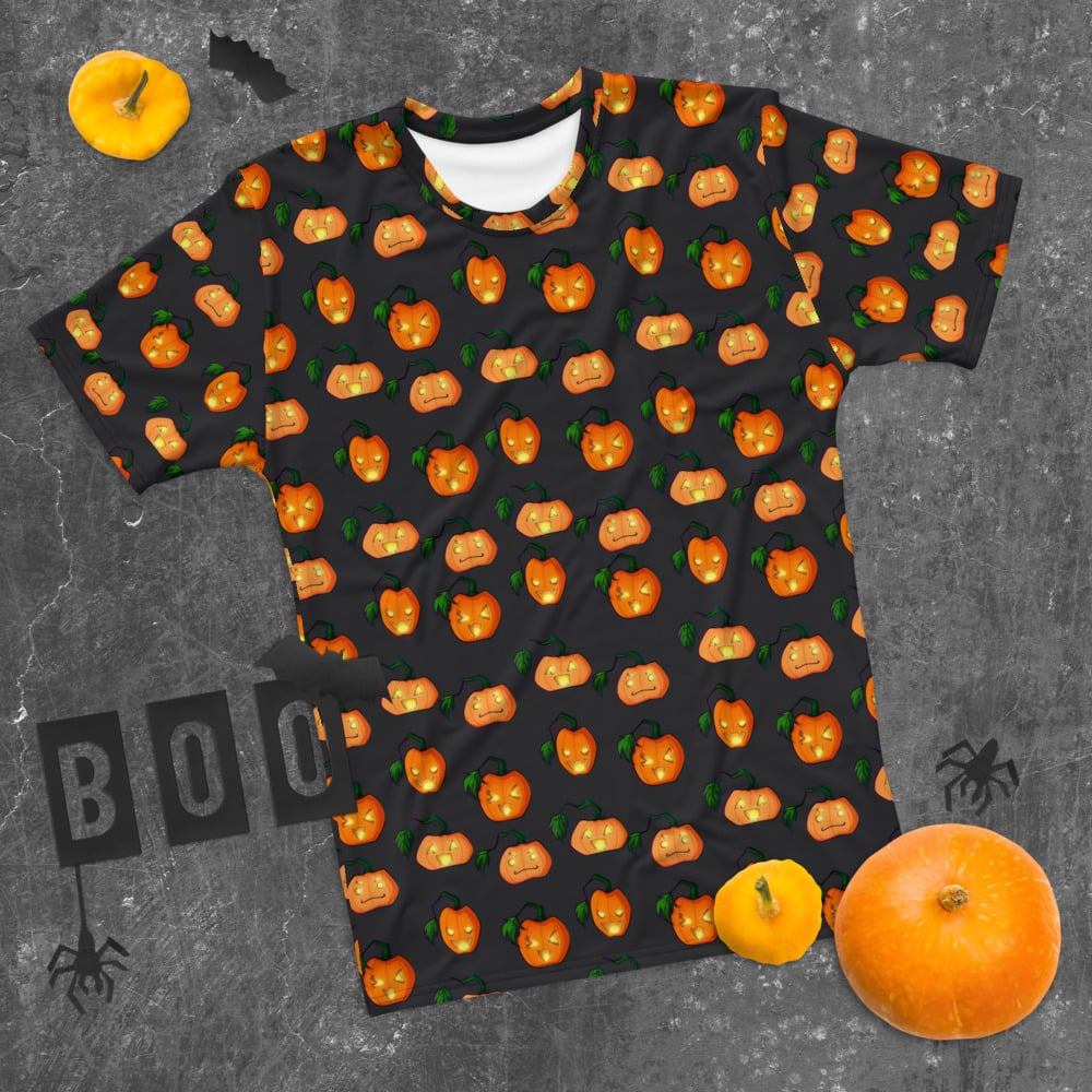 Spooky All-over Pumpkin Shirt ~ Black