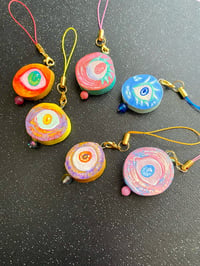 Image 1 of Painted Wooden Eye Charms