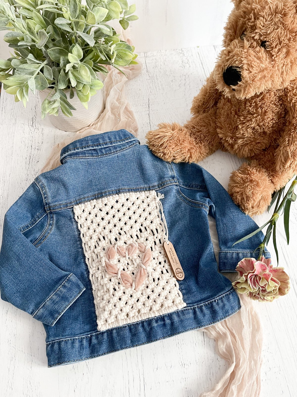 Pink baby hot sale denim jacket