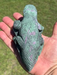Image 5 of Lizard - Ruby Zoisite Carving #2922