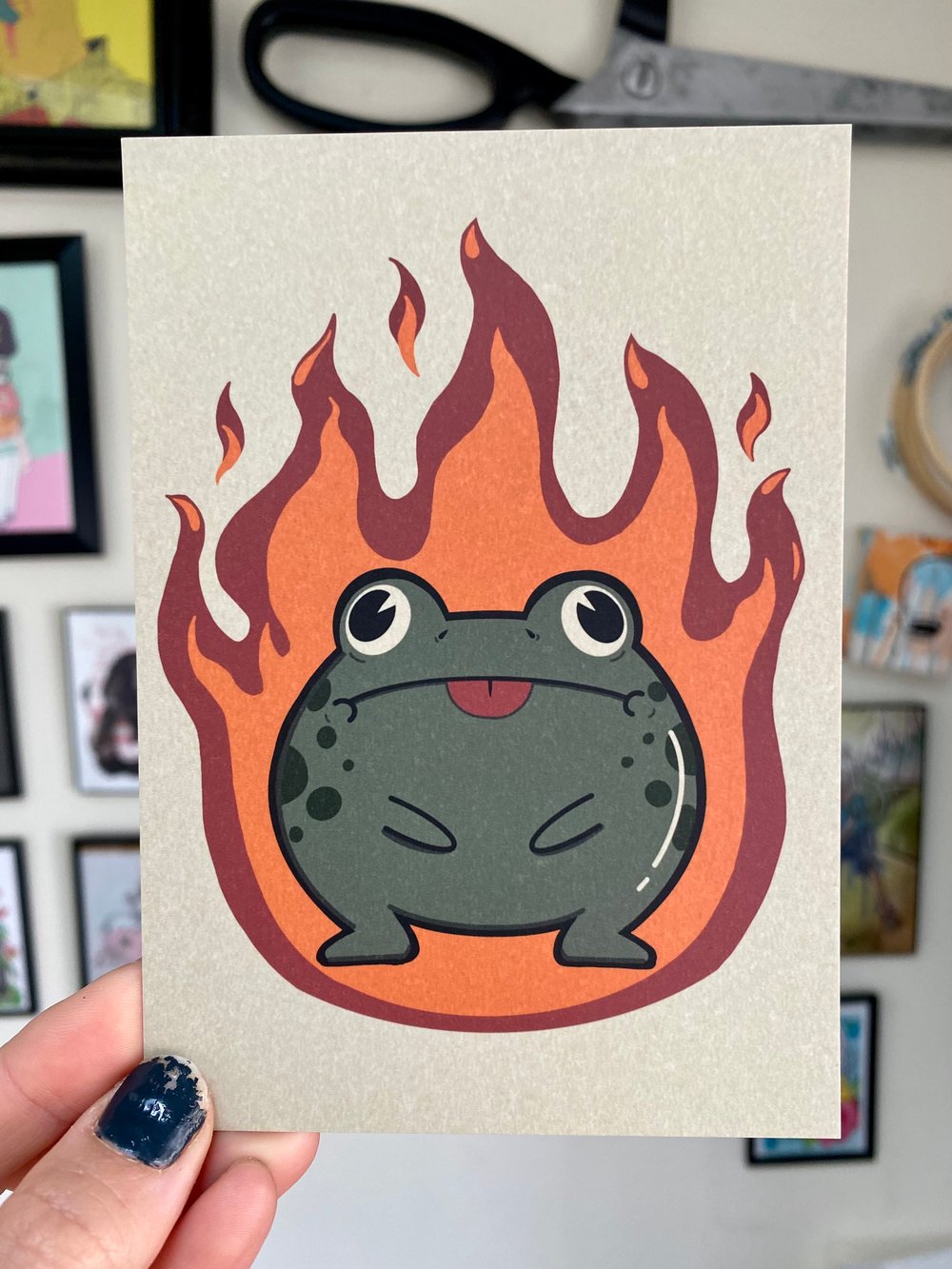 Burning Frog Postcard Print
