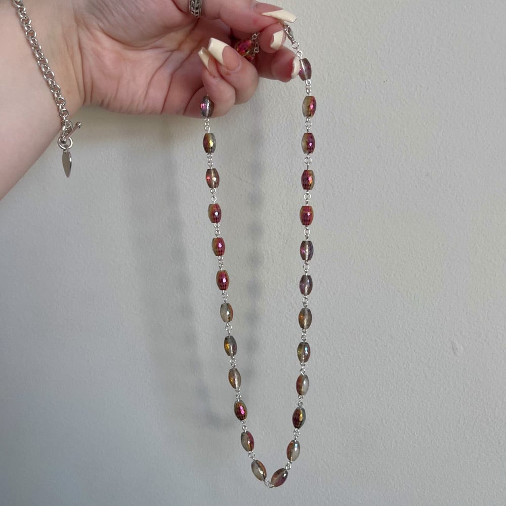 Image of red holographic necklace