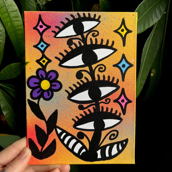 Image of Eye Flower Tower Painting 