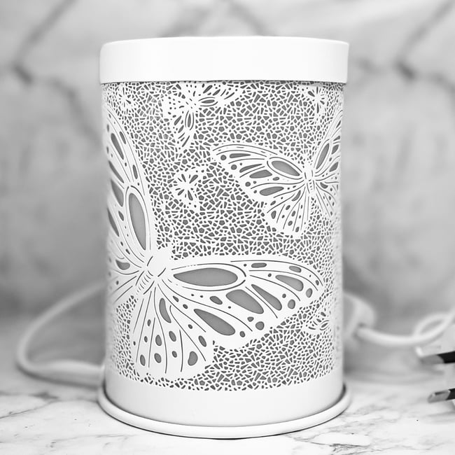 Electric Wax Melt Warmer - WHITE BUTTERFLY  **4 FREE WAX MELTS**