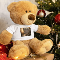 Teddy bear with a t-shirt (Jesus loves you! Liam) 