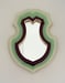 Image of Shield Mirror White/Mint Green/Maroon 20cm 