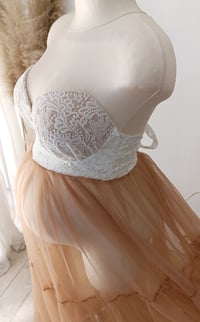 Image 8 of Maternity Photoshoot Dress – Georgina – Light Brown