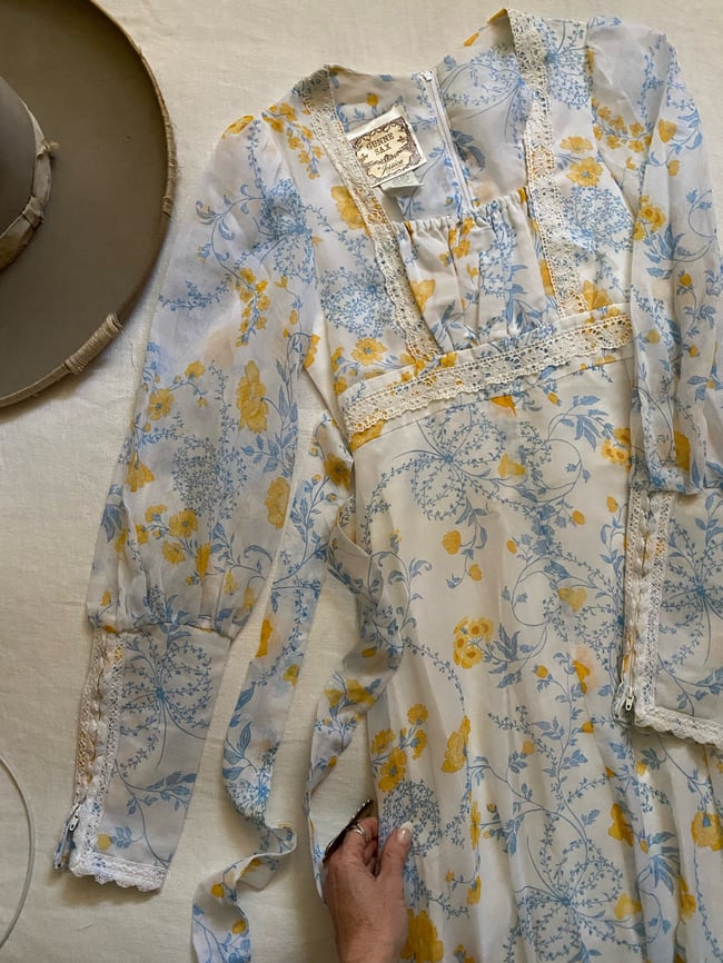 70s Gunne Sax poppy maxi dress