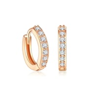 Mini Rhinestone Gold Hoops 