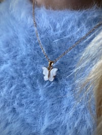 Image 3 of NEW Butterfly necklace - White