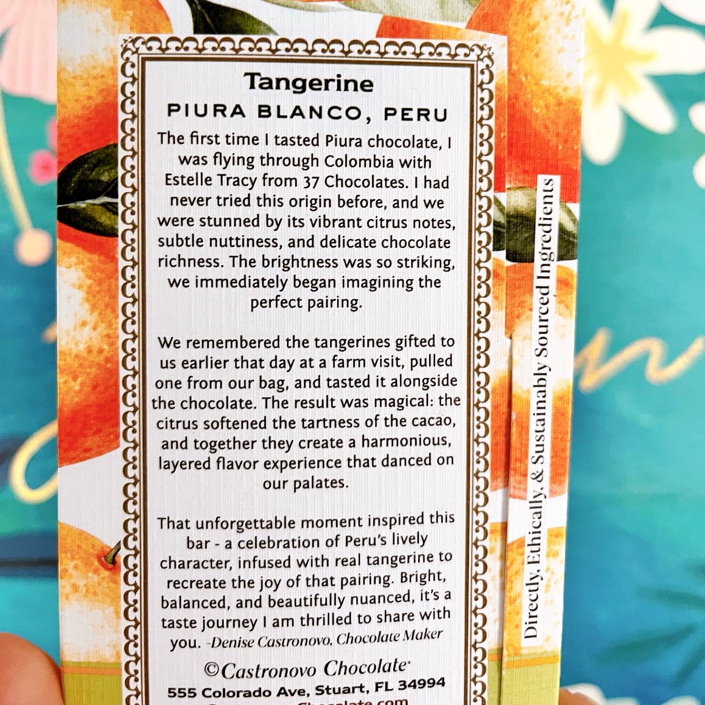 Image of Castronovo Chocolate 76% Piura Blanco Dark Chocolate with Tangerine