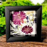 Image 5 of Zinnia, Mum, Lavender & Butterfly Bush - Wildflower Art In 6" X 6" Shadow Box (Item# 202303S)