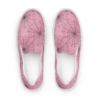 Image 2 of Pink & Black Spiderwebs Goth/Punk/Kawaii/Pastel Women’s Slip-On Canvas Shoes