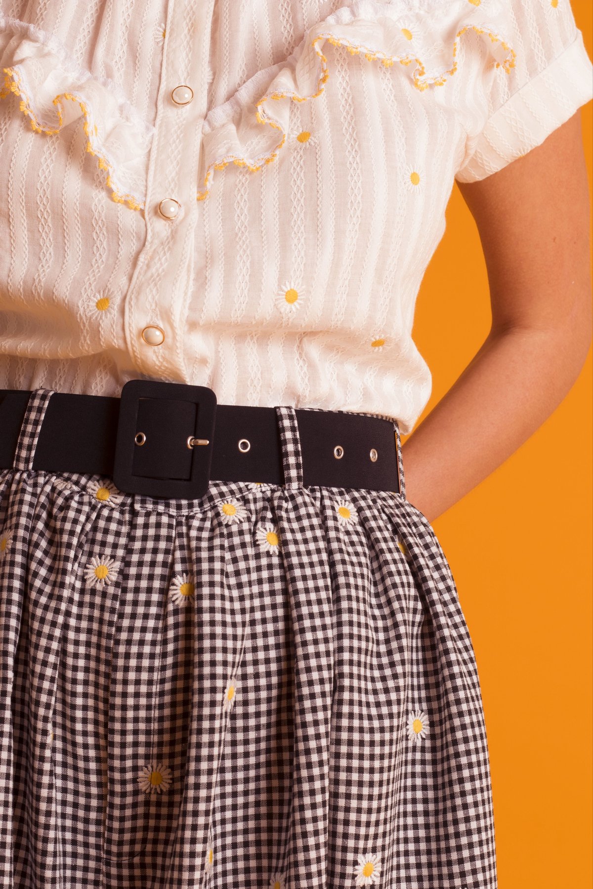 Image of Cinturón negro forrado