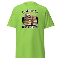 Image 2 of Study Hard Nap Harder Sloth Shirt Design