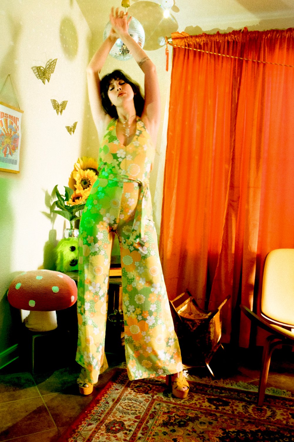 Boogie Wonderland Jumpsuit In Get Back Green