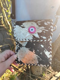 Image 1 of Woodstock cross body/ passport bag - Black and pink