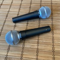 Image 1 of Pair of Shure SM58 Microphones • Cardioid Dynamic • 2xSM58 • made in Mexico