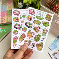 Image 1 of Matcha Sakura | Matte Sticker Sheet