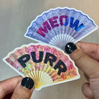 Image 1 of Meow & Purr Sparkle Fan Stickers