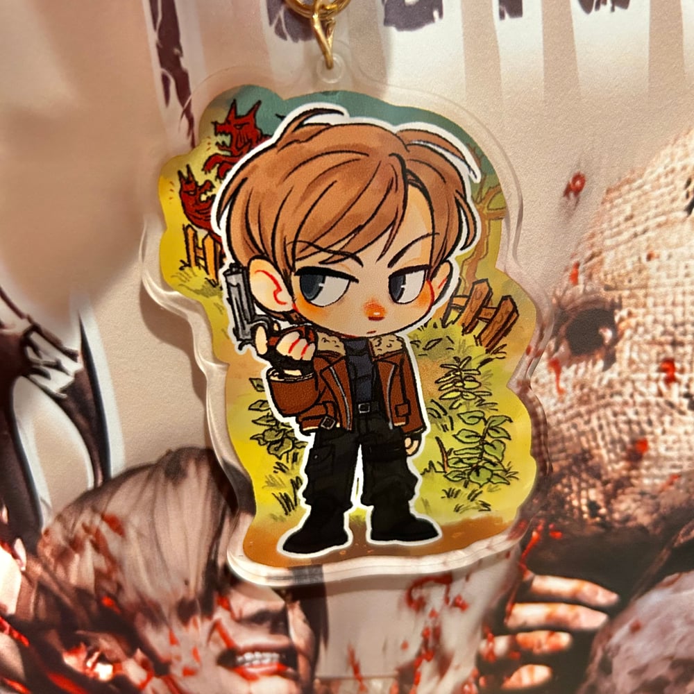 PREORDER LISTING: Leon Kennedy RE2 & RE4 Double Sided 3 IN CHARM