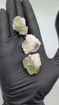 Image 12 of Set of 3 Octahedral YGX Fluorite & Candle Quartz with 9" Display - 4 Styles