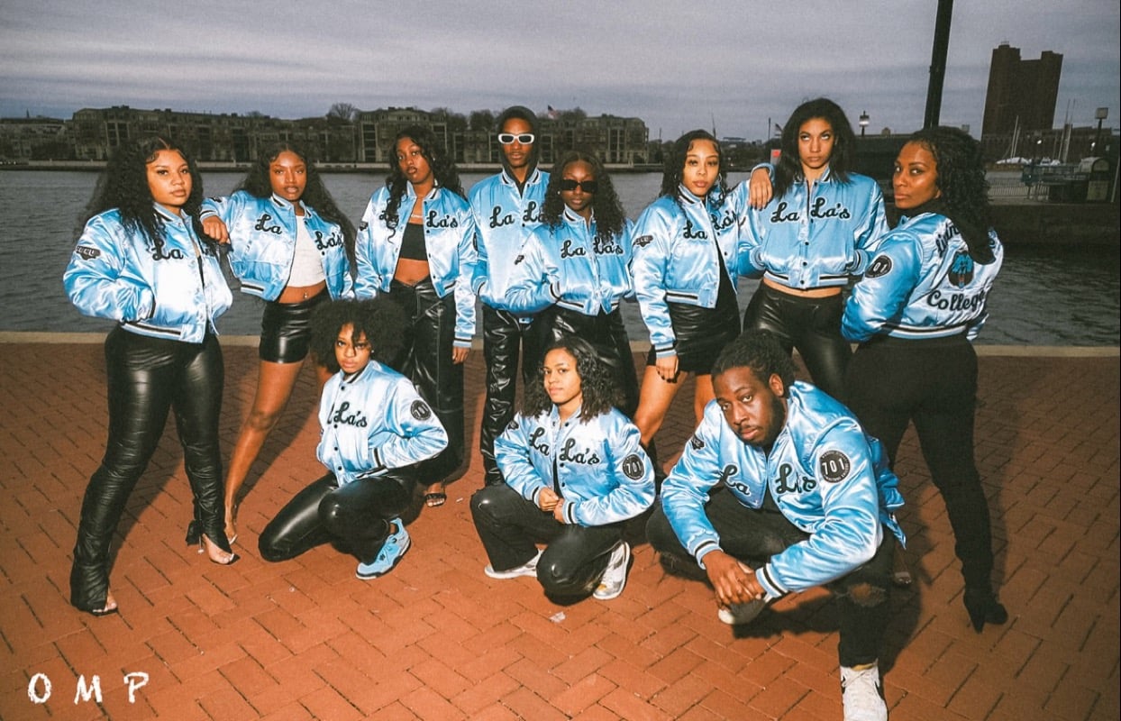 The Official LALA's Alumni Blue Satin Crop Jacket | Playbook Of