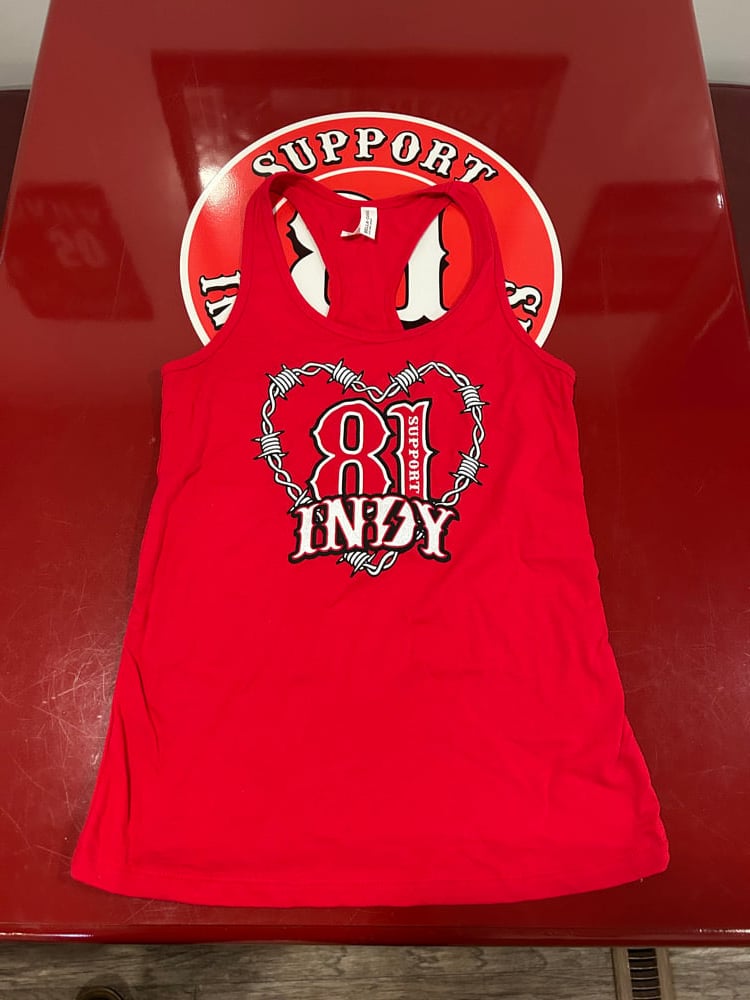 Image of Ladies barbed 81 heart support shirt