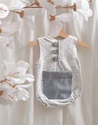 Image 2 of Baby Boy Bodysuit for Photoshoot | Jeremy| age 9-12 months | grey melange