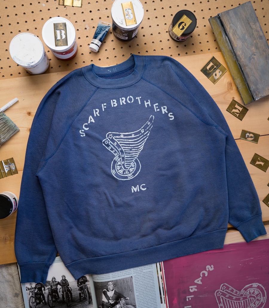 Image of Motor club sweat shirt  (XL)-indigo blue 