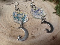 Image 5 of Dice and Moon Charm Earrings