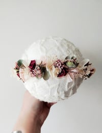 Halo floral cerise et vert