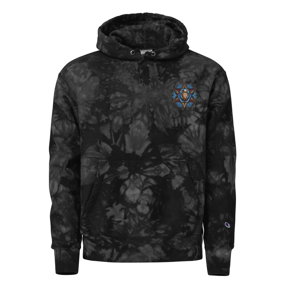 Embroidered tie-dye style hoodies