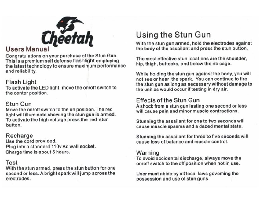 Image of Cheetah Mega Force Flashlight Stun Gun, Purple