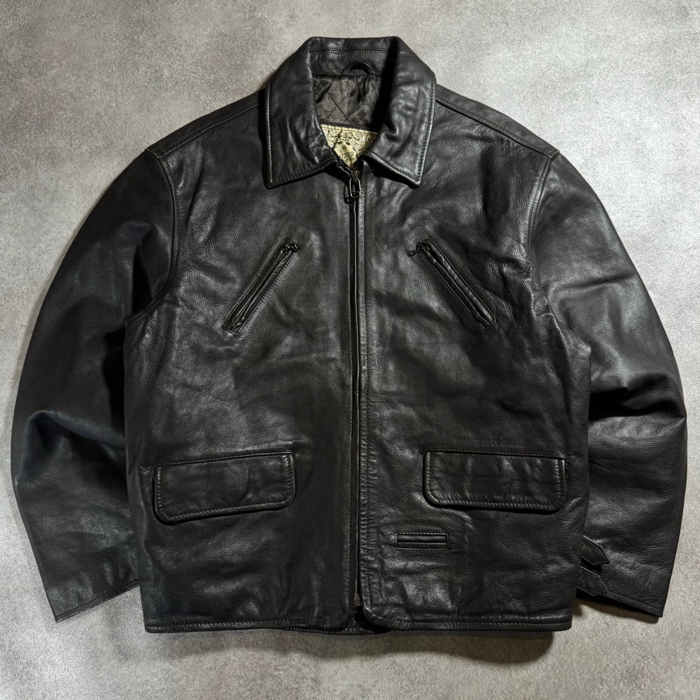 Image of 1990s Heavywieght Leather Jacket, Size Large